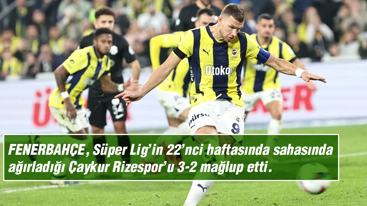 FENERBAHÇE, Süper Lig’in 22’nci haftasında sahasında ağırladığı Çaykur Rizespor’u 3-2 mağlup etti.