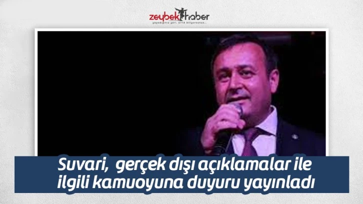 Suvari,  gerçek dışı açıklamalar ile ilgili kamuoyuna duyuru yayınladı