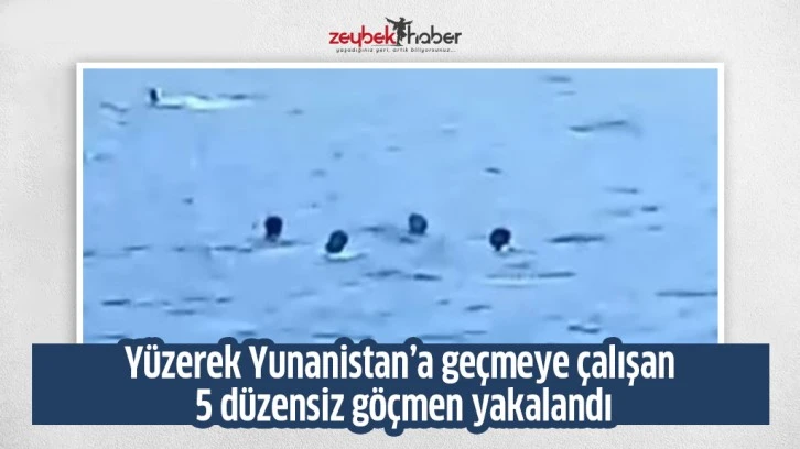 Yüzerek Yunanistan’a geçmeye çalışan 5 düzensiz göçmen yakalandı