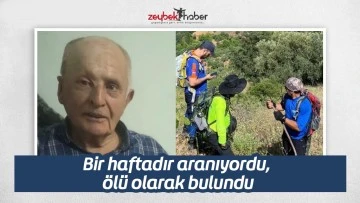 Bir haftadır aranıyordu, ölü olarak bulundu