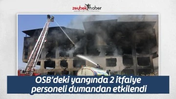 OSB’deki yangında 2 itfaiye personeli dumandan etkilendi