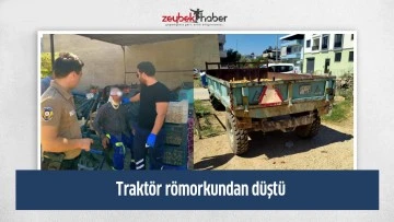  Traktör römorkundan düştü